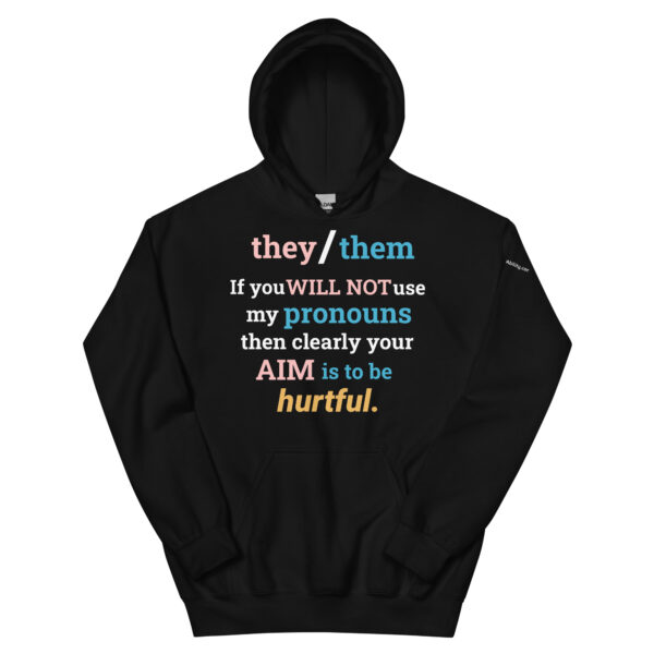 They/Them pronouns trans Hoodie in Black