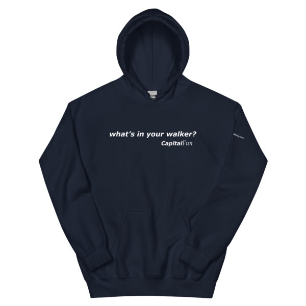 what's in your walker hoodie in navy blue