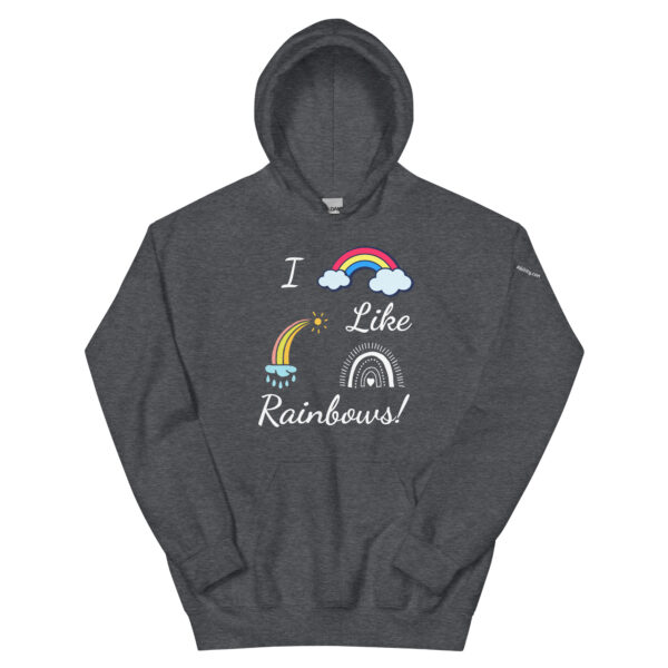 I Like Rainbows Hoodie in Heather Gray