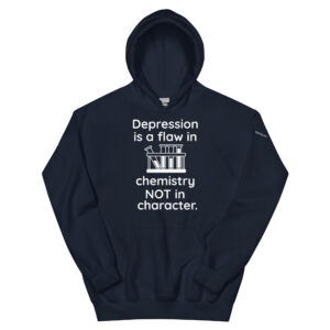 depression is a flaw in chemistry Hoodie in Navy Blue