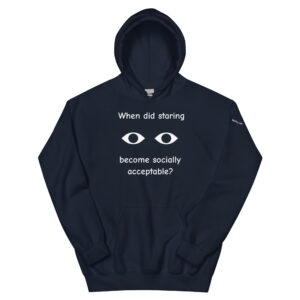 Staring Become Socially Acceptable Hoodie in Navy Blue