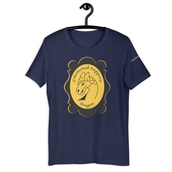 Emotional Support Dragon Gold t-shirt in Navy Blue