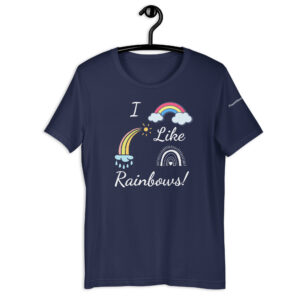 I Like Rainbows t-shirt in Navy Blue.