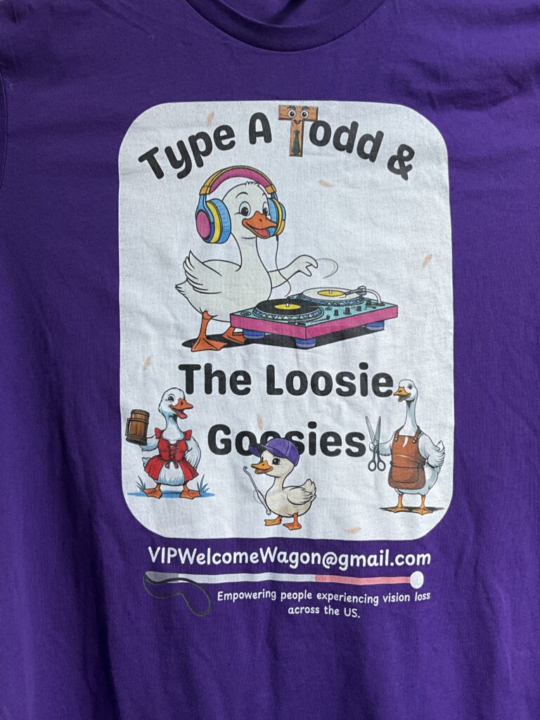 Type A Todd and the Loosie Goosies Shirt in Team Purple.